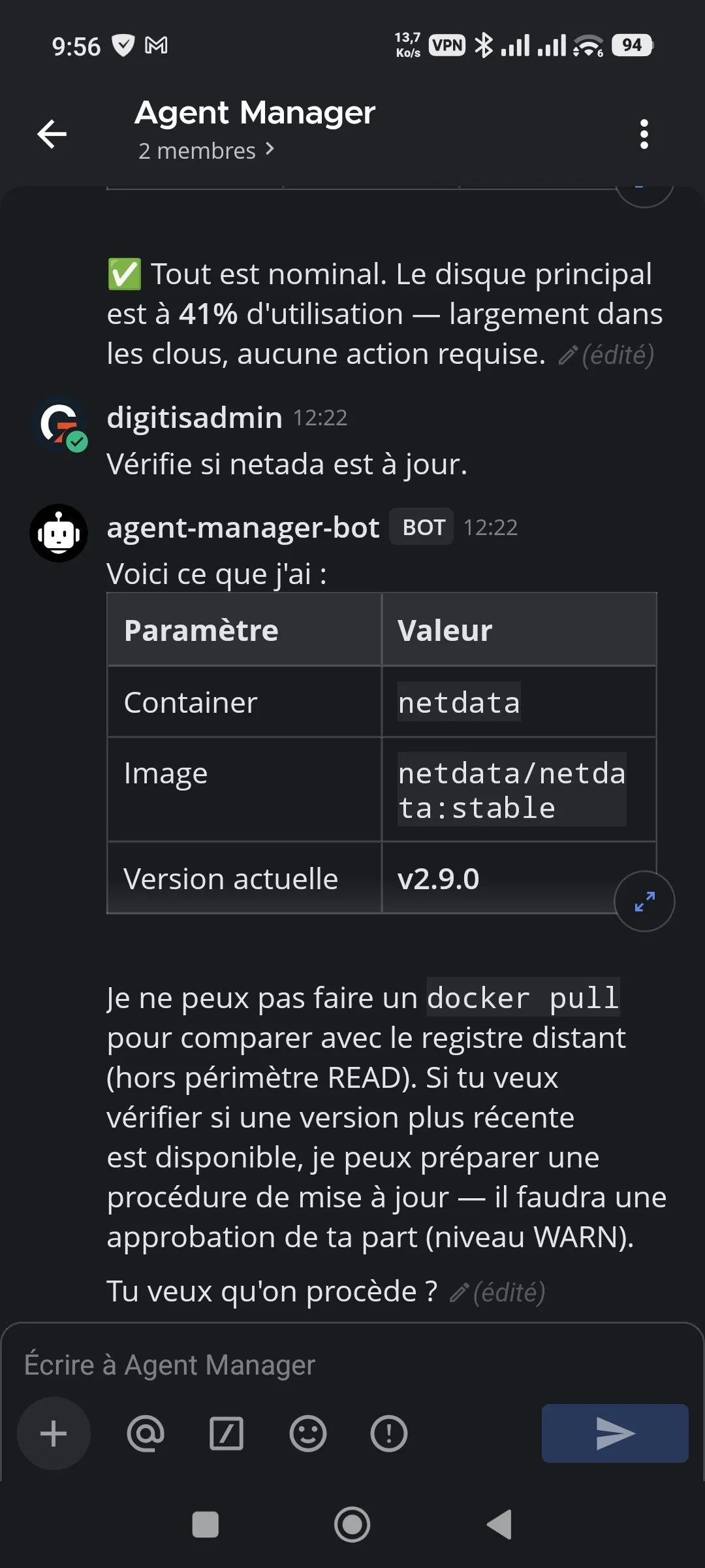Interface SmartInfra sur smartphone — pilotage infrastructure a distance