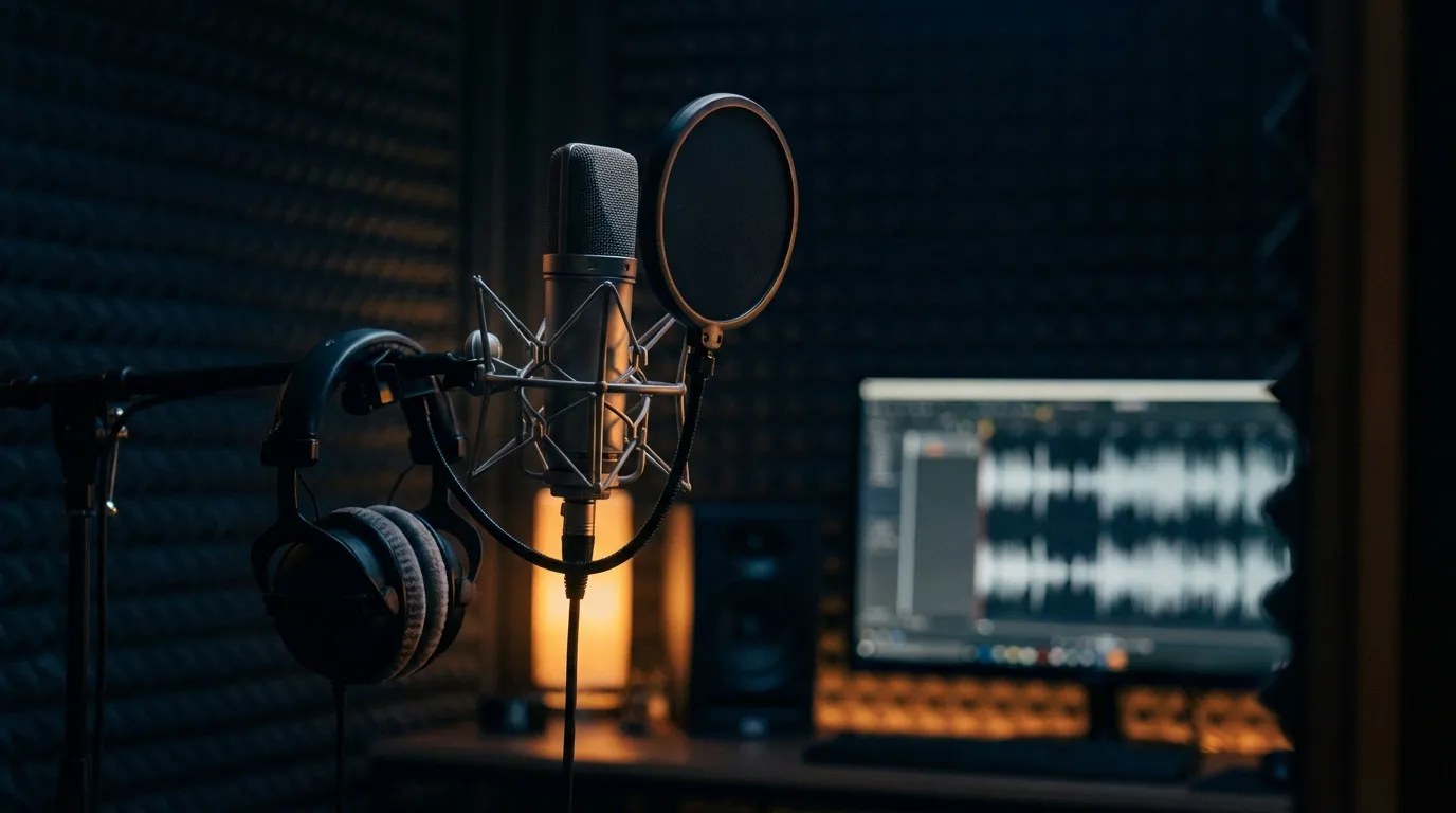 Microphone de studio professionnel pour messages téléphoniques