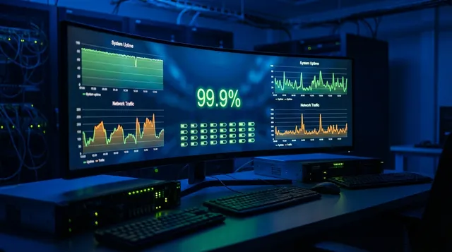 Dashboard de monitoring affichant la disponibilité des services en temps reel